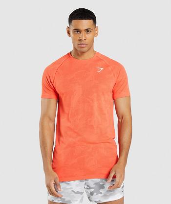 Pánské T Shirts Gymshark Geo Seamless Oranžové Oranžové | CZ 2412OKI